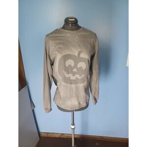 Highland Original Long Sleeve Grey/Gray Pumpkin Splatter Type Shirt Size Medium